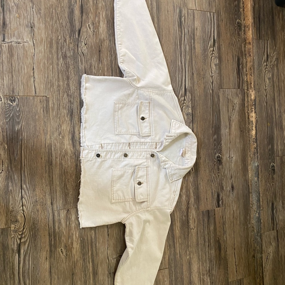 No Boundaries Cream Jean Jacket